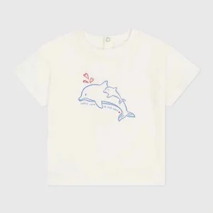 T-shirt en coton à manches courtes pour bébés - Dauphins