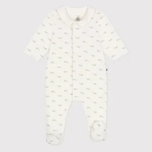 Petit Bateau | Pyjama en velours pour bébé - Guimauve/Baleine