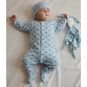 Bodyjama Petit Bateau avec imprimé de baleine en tubic pour bébés