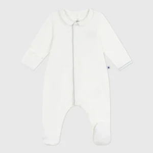 Petit Bateau Pyjama Bébé Velours Uni Avec Col