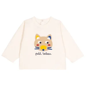 Petit Bateau T-shirt en coton à manches longues - Chat