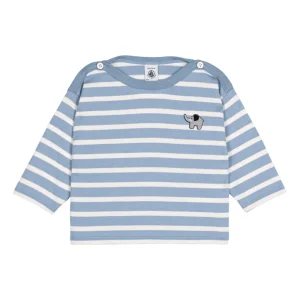 Petit Bateau Pull Bébé en Coton à Rayures - Éléphant