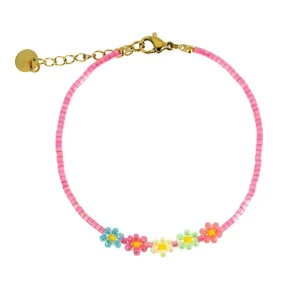 Bracelet acier Prairie V à fleur - bijoux - Les Cléias
