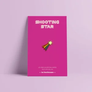 Pin’s Shooting Star – Liberté – Jaune phosphorescent (brille dans le noir) – Édition limitée – Les Imprimeuses