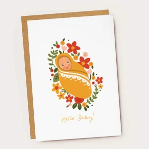 Carte - Couverture florale Hello Baby - Jade Fisher