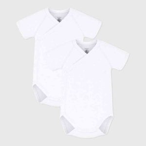 Petit Bateau | Ensemble de 2 bodies croisés à manches courtes Petit Bateau blanc