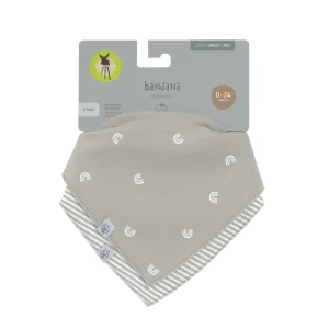 Bavoirs bandana bébé décontractés (2 pcs) - Arc-en-ciel / Beige