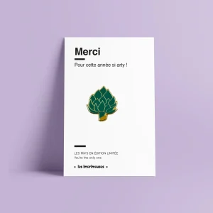 Pin’s Cœur Artichaut - Merci (fin d’année scolaire)