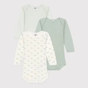 Petit Bateau | Ensemble de 3 bodies en coton bio - Baleine