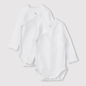 Petit Bateau | Ensemble de 2 bodies croisés à manches longues Petit Bateau blanc