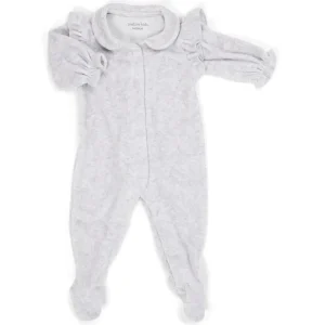 Poetree Kids Combinaison Bébé En Velours Super Doux Gris Mélangé Avec Volants