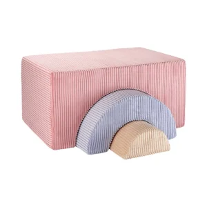 Wigiwama Ensemble de coussins de jeu Rose Mousse Arc-en-ciel