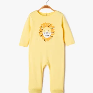 Grenouillère jaune avec motif Lion