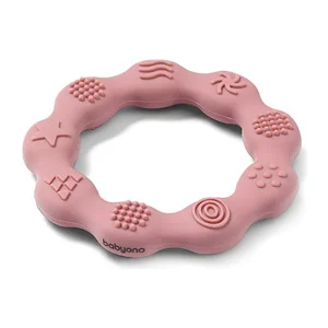 Anneau de dentition rose en silicone : Babyono