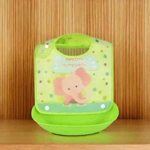 Bavoir Bébé - Éléphant Vert