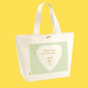 Sac Cabas à personnaliser -  Vert - Mamie & ses petits enfants