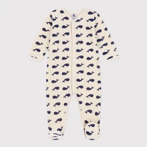 Petit Bateau Pyjama Avec Petits Cachalots Bleu Marine En Velours