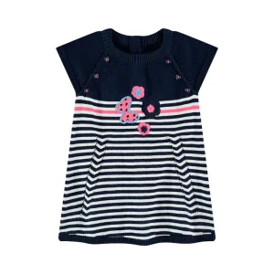 Robe pull Bleu marine et blanc