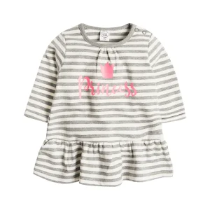 Robe rayée Gris clair chiné et écru