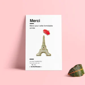 Pin's Merci - Tour Eiffel et Beret rouge - Spécial fin d'année scolaire
